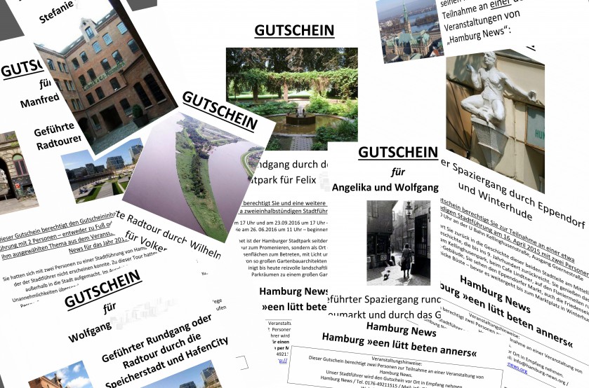 Gestalte Gutscheine von Hamburg News Stadtführungen